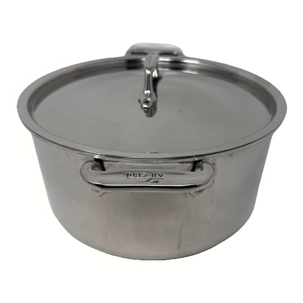 ALL-CLAD D3 3-Ply 6 Quart Polished Stainless Steel Stockpot w/Lid Clean EUC